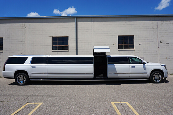 limousine with full bar area